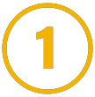 The image displays a graphic with a yellow circle containing a white number '1' inside, positioned on the left side of the frame. On the right side, there's a circular icon resembling a lock, also in yellow, with a keyhole at its center.