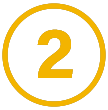 The image features a circular sign with the number '2' prominently displayed at its center, enclosed within a yellow circle outlined by a black border. The sign has a white background and appears to be a stylized representation of a speed limit or similar type of traffic indicator.