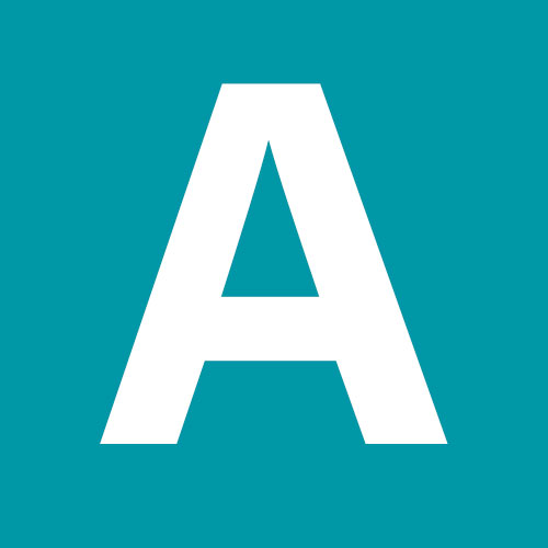 The image displays a lowercase letter 'a' against a white background with a blue border.